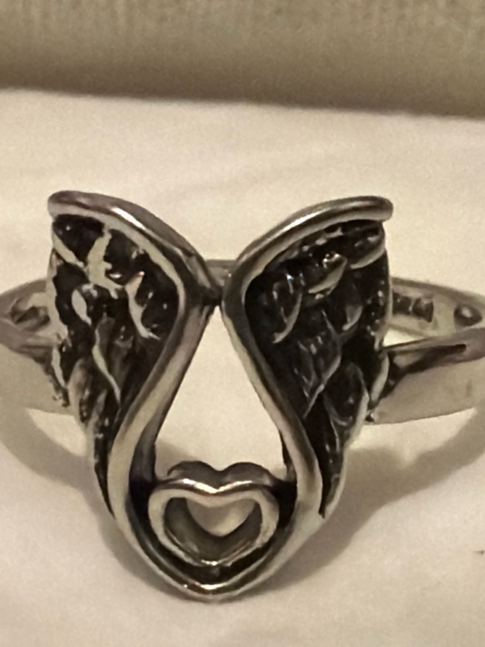 Heart & Wing Ring - Silver